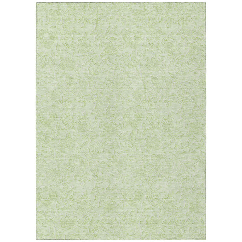 Tapis intérieur / extérieur lavable à motif floral artichaut 5 pi x 8 pi HomeRoots