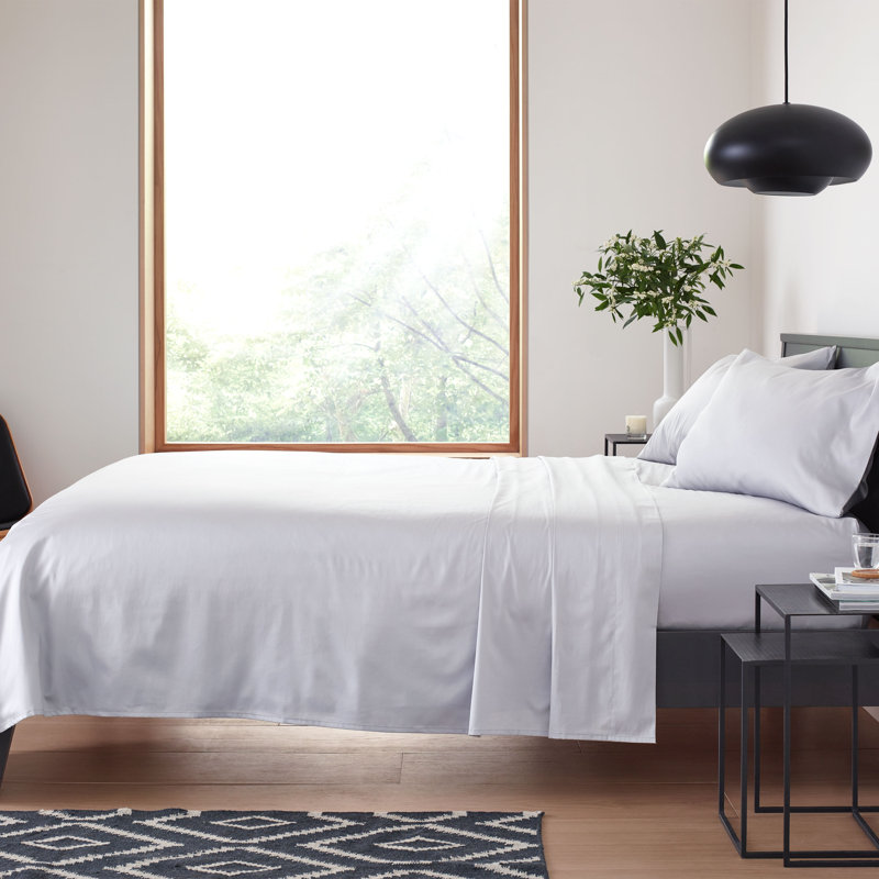 Clean Design Home 400 Thread Count Satin Anti-Allergen Sheet Set, Gray, Full Sheet Set with 2 Pillowcases