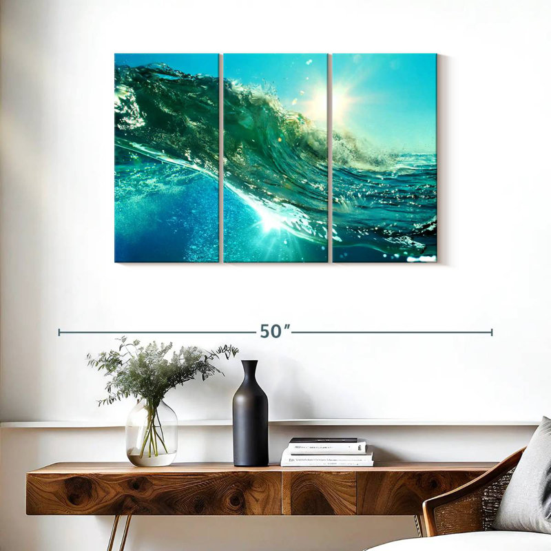 Gillard Sunlit Ocean Wave, H 24 po x l 38 po