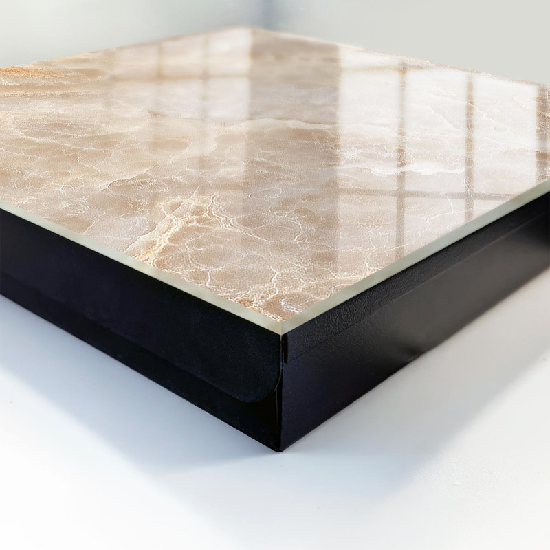 Key cabinet for wall, Opens to the left, 30x30x5, Black, Beige texture full of elegance, 