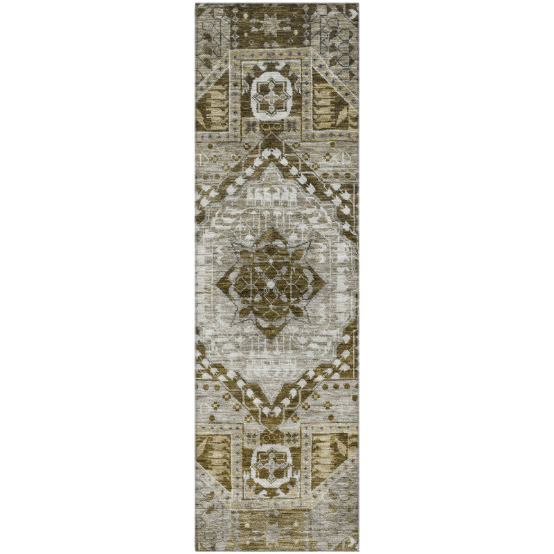 Premium Machine Washable Mayfield AMF1924 Diamond Rug, Runner 2'3" x 7'6"
