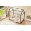 Lit simple en bois, gris