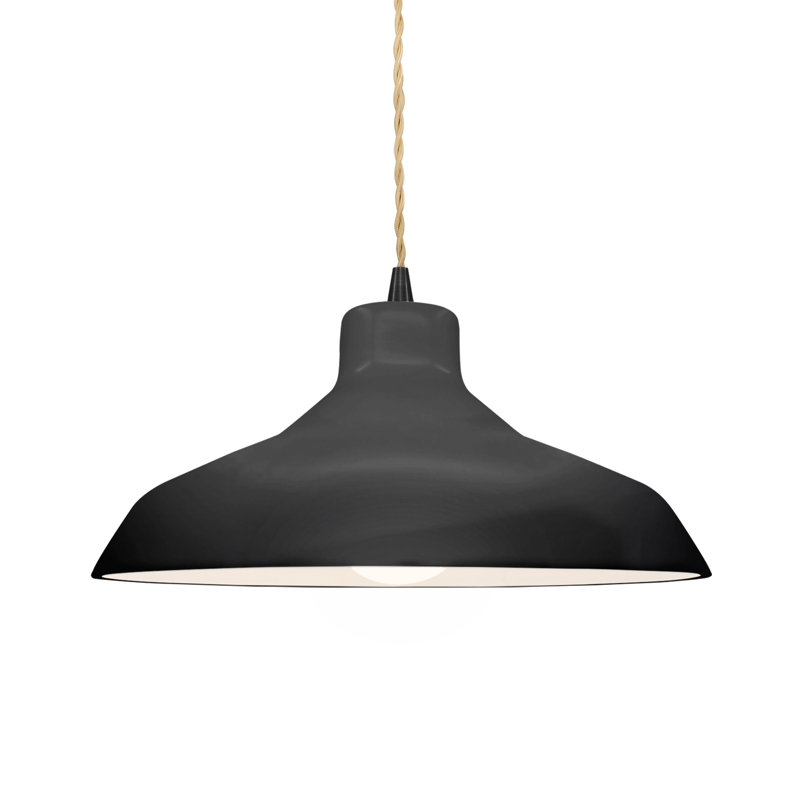 Gela 1 - Light Dome Pendant, Matte Black, 6.25" H x 13.5" W x 13.5" D