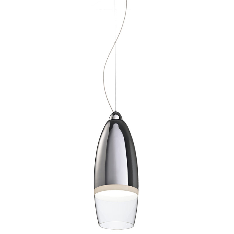 Mini-luminaire suspendu 1 lumière Fosca, argent
