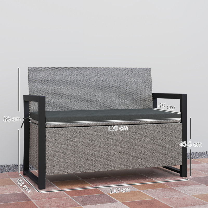 Powder Coated Steel Outdoor Bench