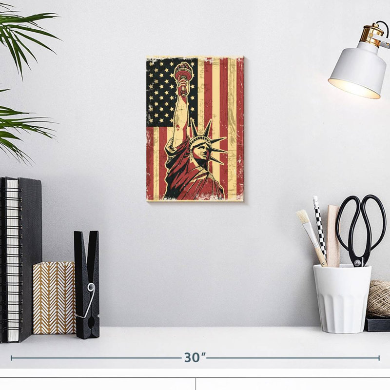 Retro Statue Of Liberty, 12" H x 8" W