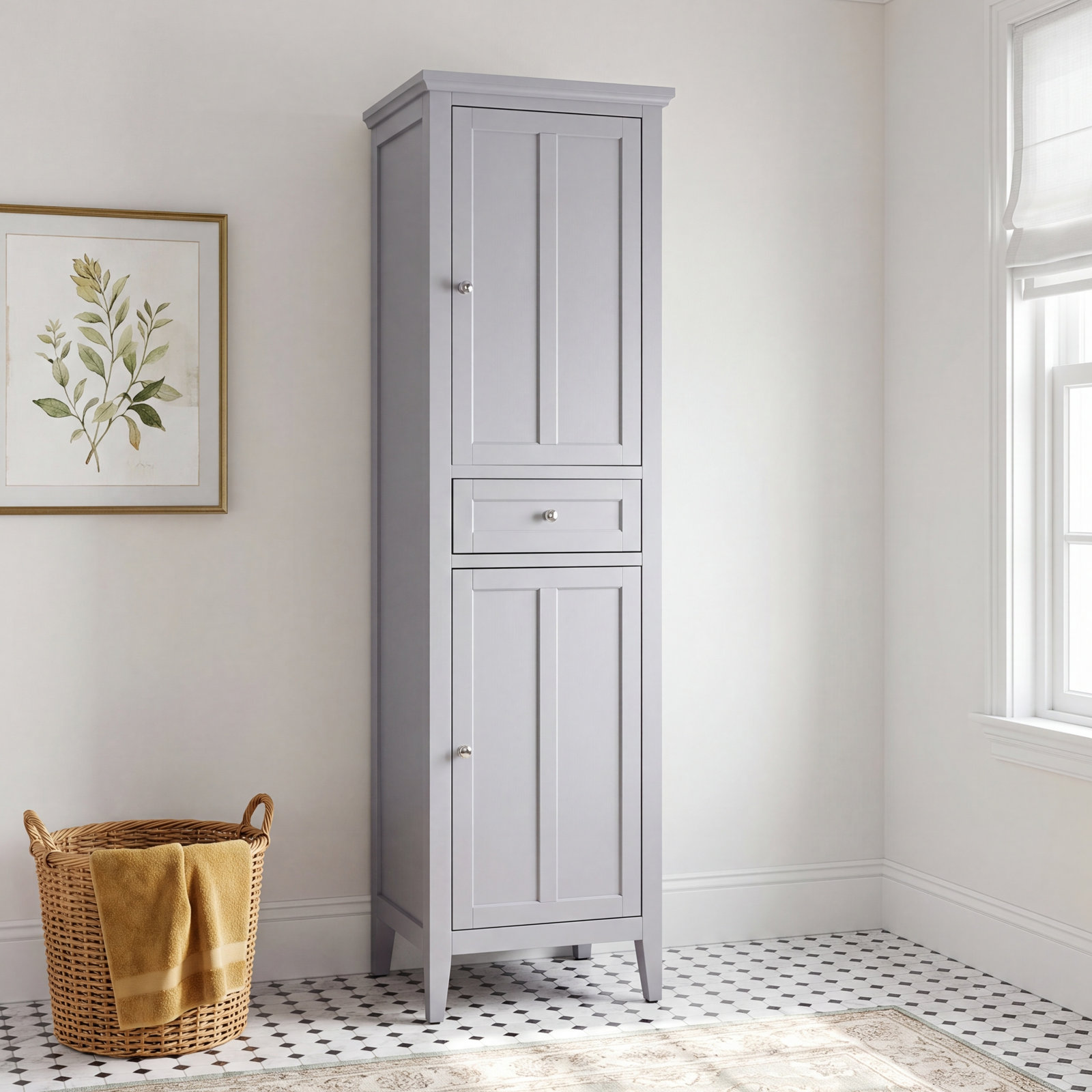 Gardner Linen Cabinet, Gray