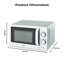 Tower T24042WHT Manual Microwave with Sleek Mirror Door, 800W, 20L, White & Chrome