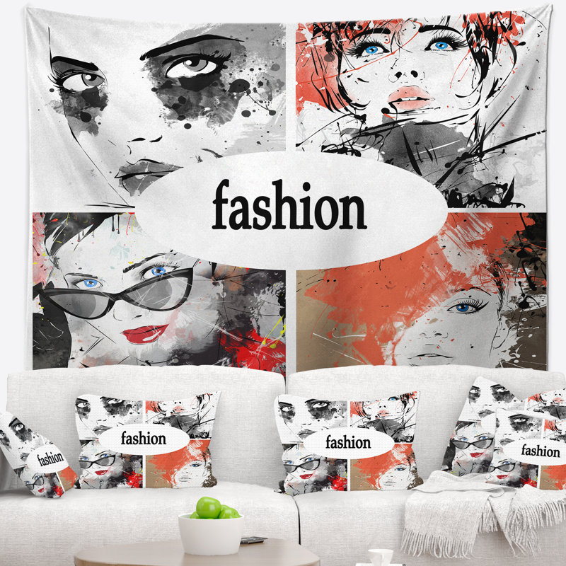 Collage portrait de filles Abstract, H 50 po x l 60 po