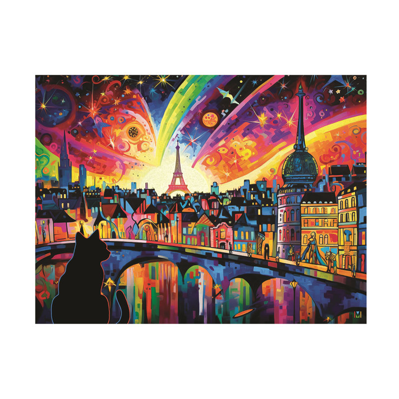 Art sur toile, Michael David Ward Midnight In Paris 2, H 14 po x l 19 po