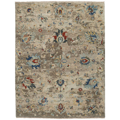Lacelyn Performance Hand Knotted Wool Floral Rug
