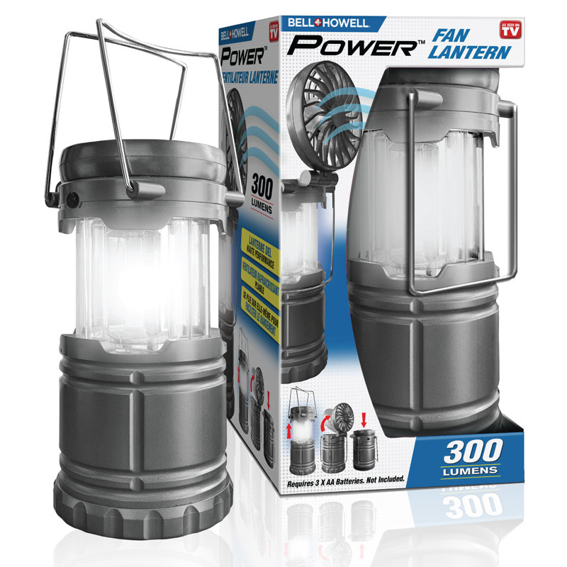 Bell + Howell Collapsible Portable Power Fan Lantern 300 Lumens