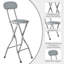 Upholstered Counter Stool with Metal Frame-811551717
