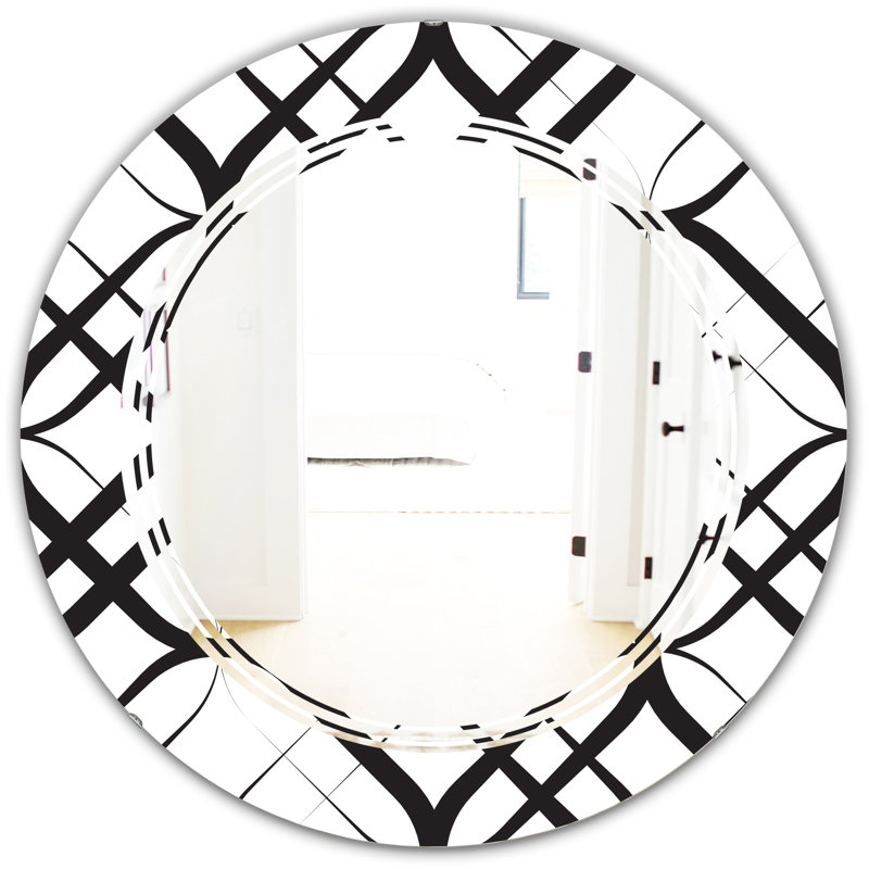 Miroir mural moderne sans cadre Mono III III, H 23,6 po x l 23,6 po