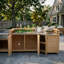 Îlot de cuisine l 86,6 po Hankinson avec comptoir en acier inoxydable, armoires de rangement-131635457