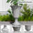 2-Pack Petal Shaped Pedestal Planters, 23.6" Tall Outdoor Flower Pots With Solid Base, Elegant Pattern, Weather-Resistant HDPE-116832548
