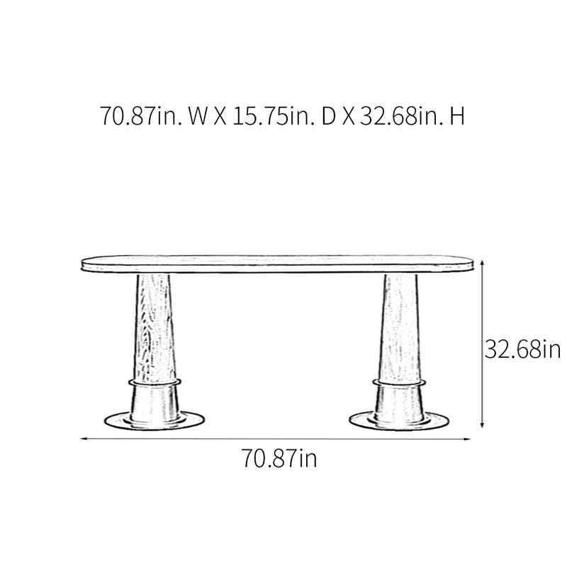 Console moderne minimaliste, H 32,68 po x l 70,87 po x P 15,75 po