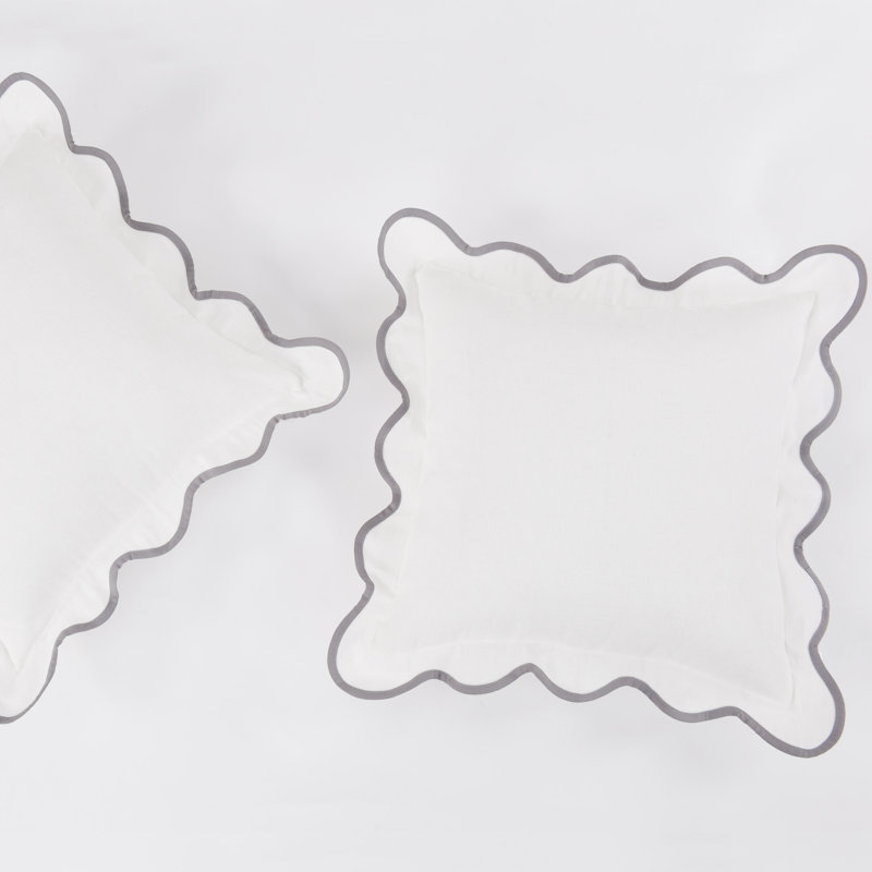 Pillow Cover, White/Gray