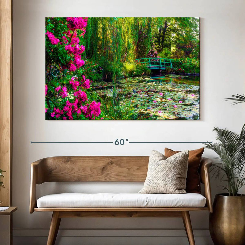 Jardin de Senne Monet avec fleurs Giverny, H 34 po x l 51 po