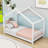 Twin House-Shaped Platform Bed With Slats-1346512451