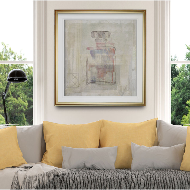 « pretty parfums ii », peinture, H 24 po x l 24 po x P 2 po, Cadre doré