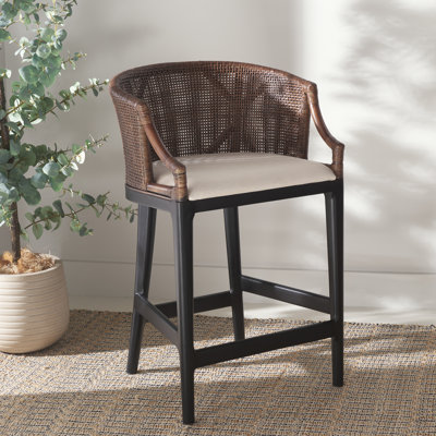 Carneshia Upholstered Solid Wood Counter Stool