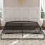 Structure de lit bas de taille grand, structure de lit double en métal robuste avec conception en arche, assemblage facile, capacité de support solide, rangement sous le lit, aucun sommier nécessaire-1870082150