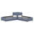 L-Shaped Upholstered Platform Bed With Trundle And Two Drawers Linked With Desk