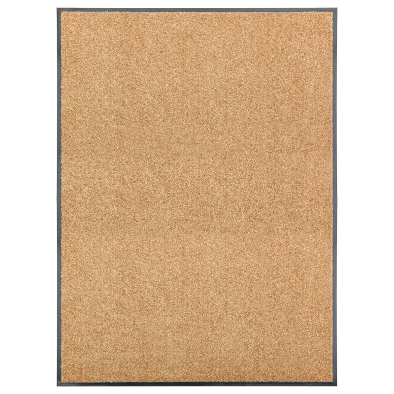Deirore Non-Slip Indoor / Outdoor Doormat, 0.9cm H x 120cm W x 90cm L, Cream