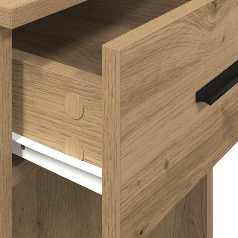Brezina Manufactured Wood Computer Tower Stand, Artisian Oak