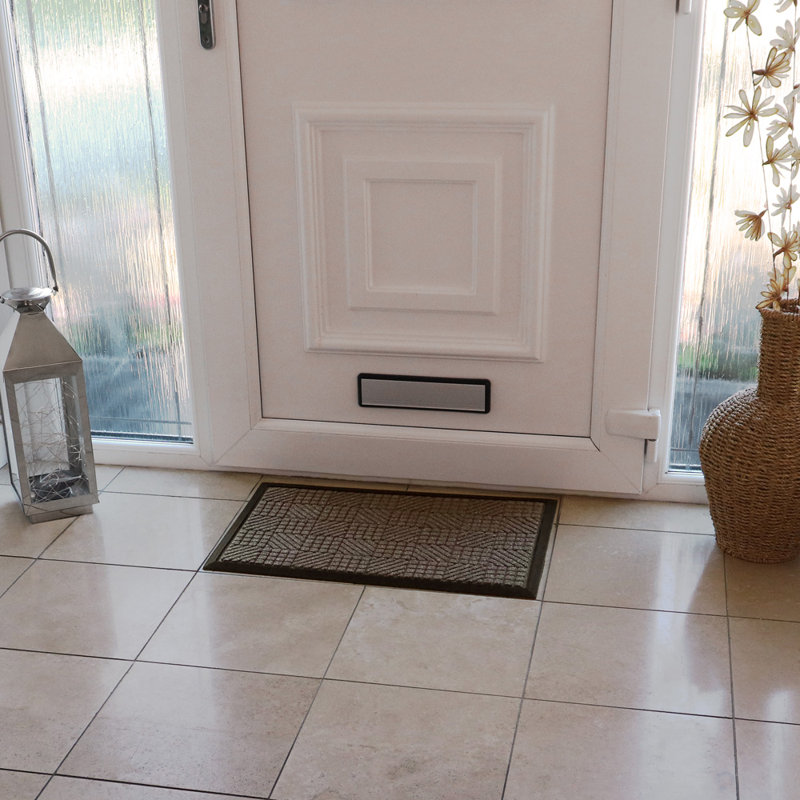 Non-Slip Geometric Indoor Doormat, Brown