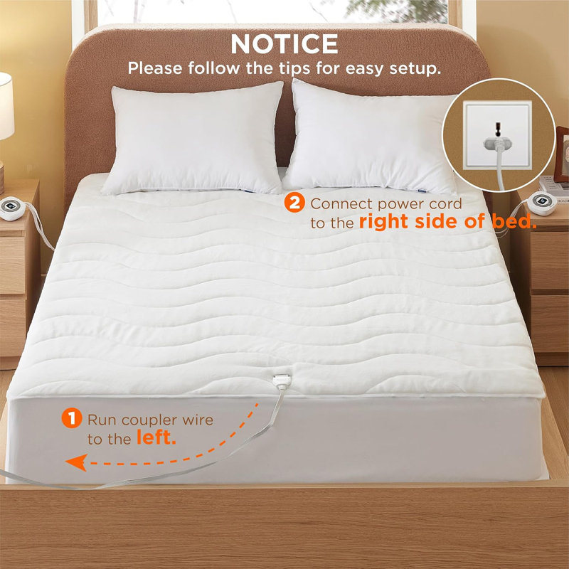 Surmatelas chauffant en polaire, Lit simple