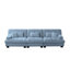 Canapé modulaire 3 places à assise profonde et canapé modulaire, canapé en chenille, meubles rembourrés doux et confortables pour salon, appartement, studio, bureau, bleu chenille-117529986