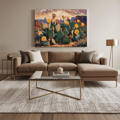 «Southwestern Plants Prickly Pear 179», art mural sur toile grise
