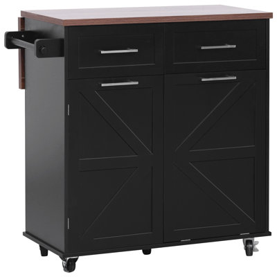 47.2" Farmhouse Kitchen Island With Drop Leaf