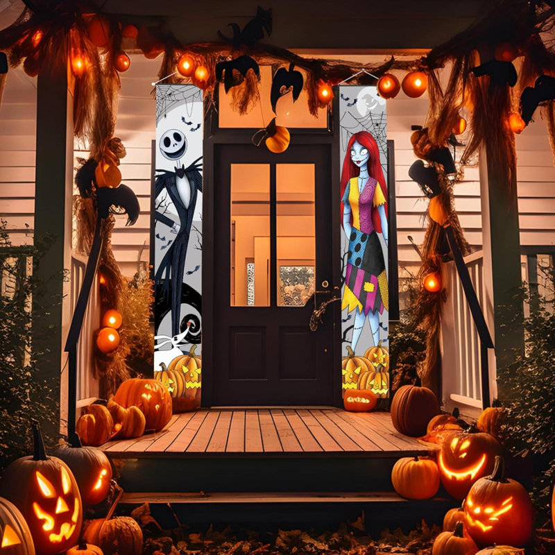 Bannière Jack Sally Bannières de décoration d'Halloween