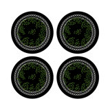 Christmas Berries Vegan Leather Round Pebble Placemat
