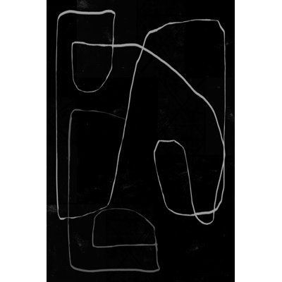 «Organic Flowing Lines» par Cartissi - Art mural abstrait - reproduction encadrée avec passe-partout 32 x 48 (doré)