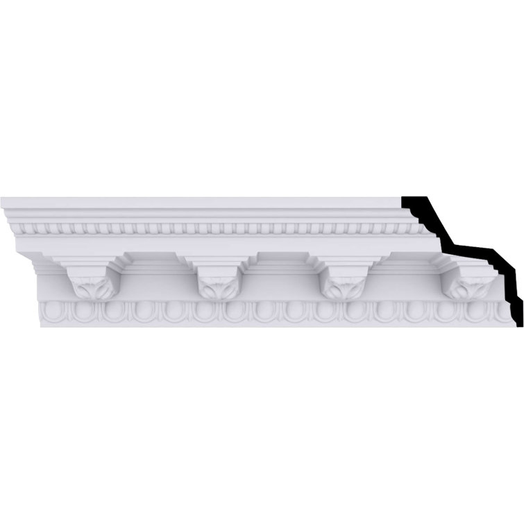 Échantillon - Moulure couronnée Endurathane Attica, H 3 7/8 po x P 3 5/8 po x P 5 3/8 po x L 12 po, apprêtée en usine