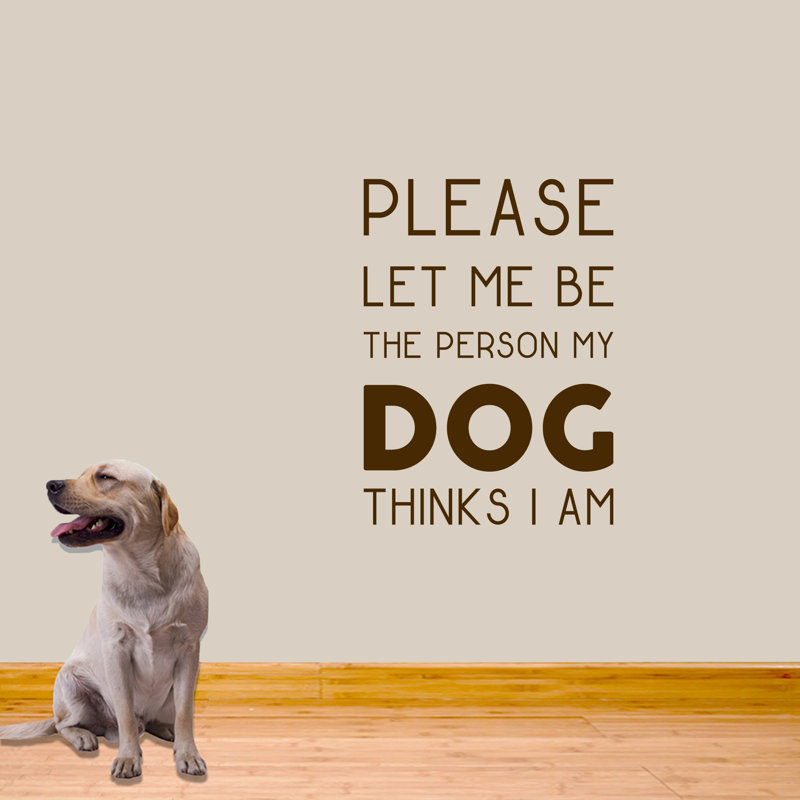 Décalcomanie murale the person my dog pense i, Brun