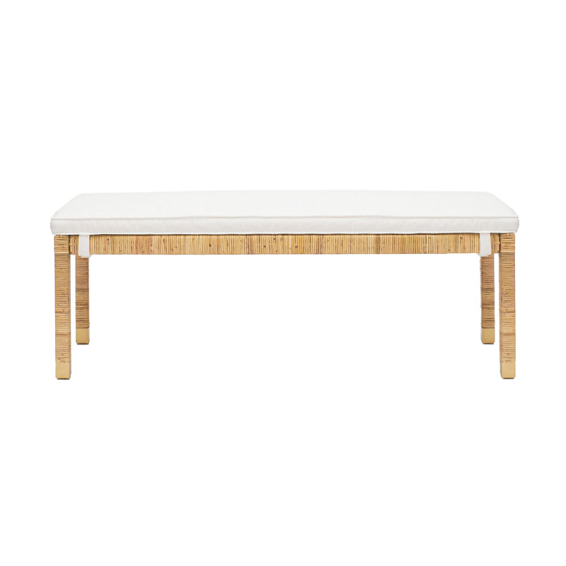 Bloch Woven Rattan Bench, Charcoal