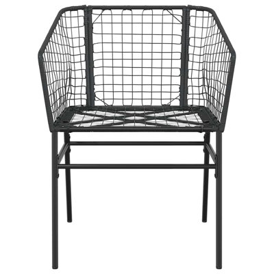 Patio Dining Set Poly Rattan Glass