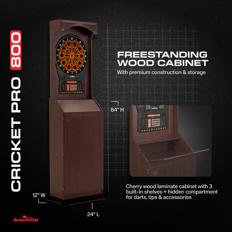 Armoire de jeu de fléchettes Arachnid Cricket Pro 800