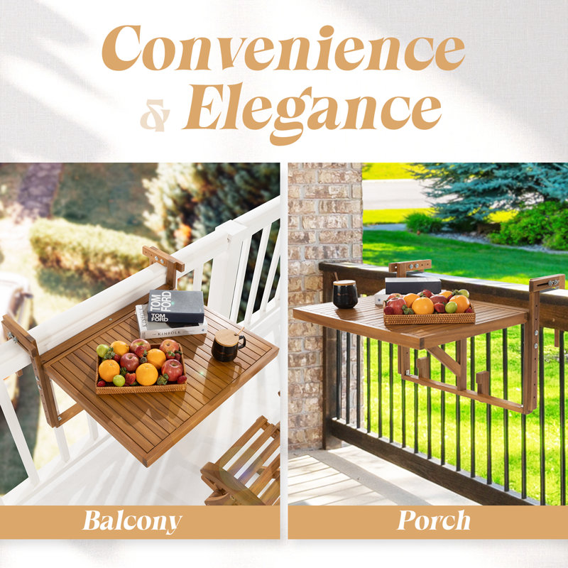 Folding patio tables for balconies L 27.6“ x W 29.5” Siffre