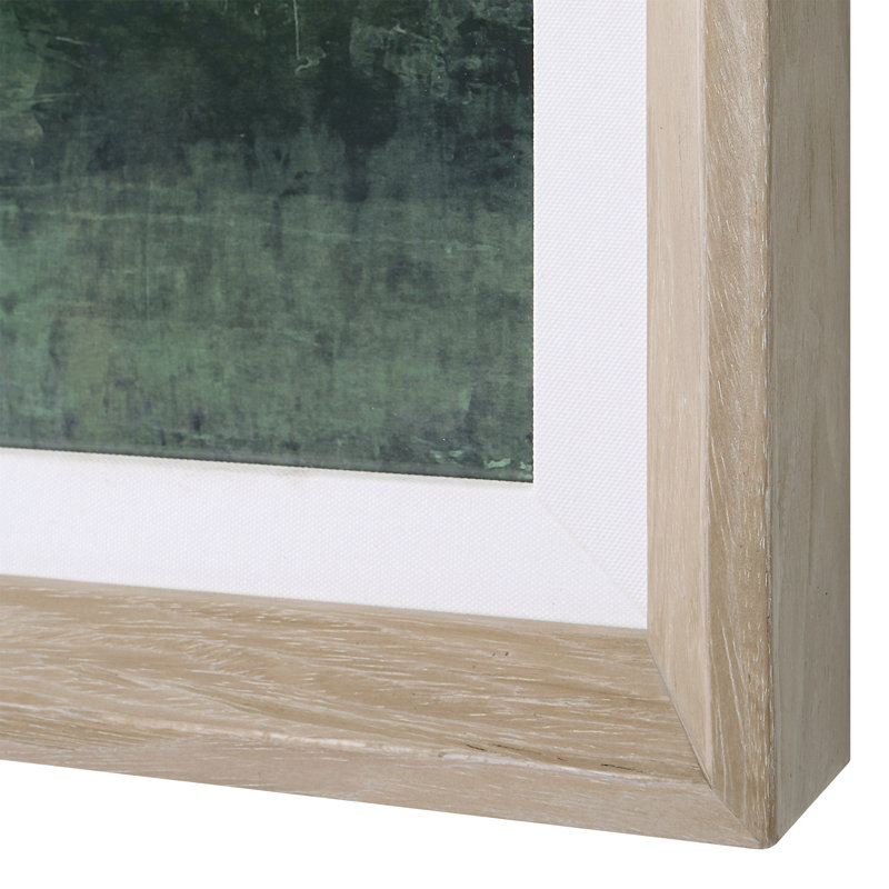 Vivid Vista 28" Green Landscape Prints with Pine Frame - Set of 2