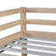 Lit simple mezzanine bas avec glissade, échelle, barrières de sécurité, lit mezzanine simple en bois d'hévéa, naturel