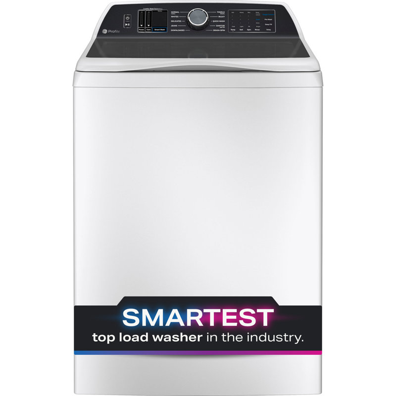 GE Profile™ ENERGY STAR® 5.3 cu. ft. Capacity Washer with Smarter Wash Technology and FlexDispense™, White, 5.3