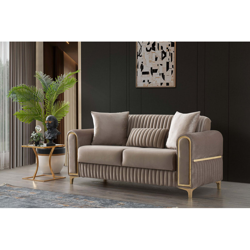 Causeuse convertible en tissu de velours Melody