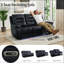 Ensemble de canapé inclinable électrique en cuir 2 pièces avec lumière DEL, port USB et console de rangement-168068608
