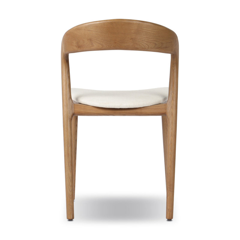 Kayla Leather Dining Chair,  Alcala Cream Polyester Blend /Brown